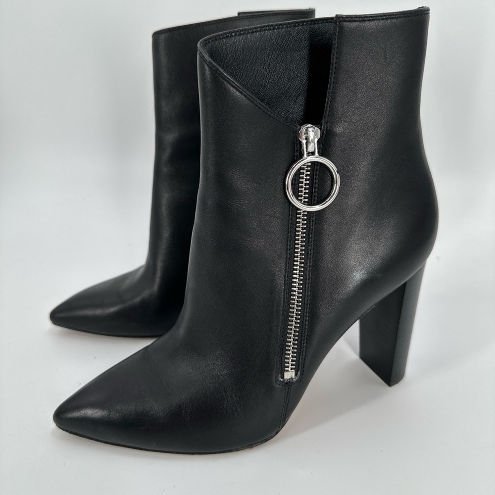 PAIGE Kate Asymmetrical leather zip up Bootie size 9